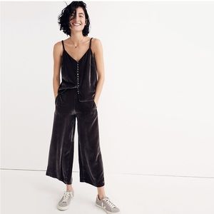 Velvet Pull-On Stretchy Pants by Madewell in Black Coal NWOT (slate gray color)